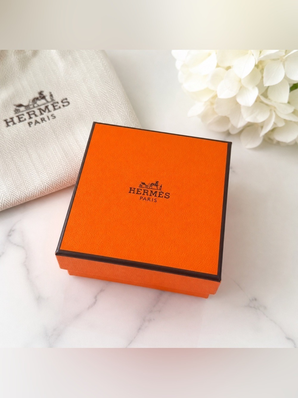 Hermès Small Orange Gift Box Jewelry Storage Authentic Designer Packaging